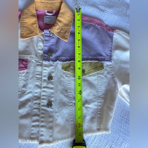 Bershka Color Block Women's Jean Jacket Cropped - Picture 8 of 9